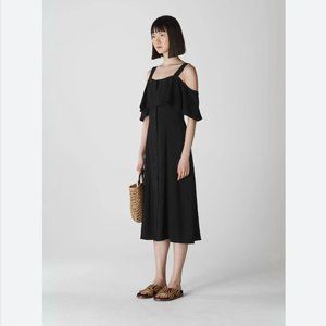 Whistles frill button midi dress